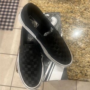 Vans skate chukka L, black checker slip ons